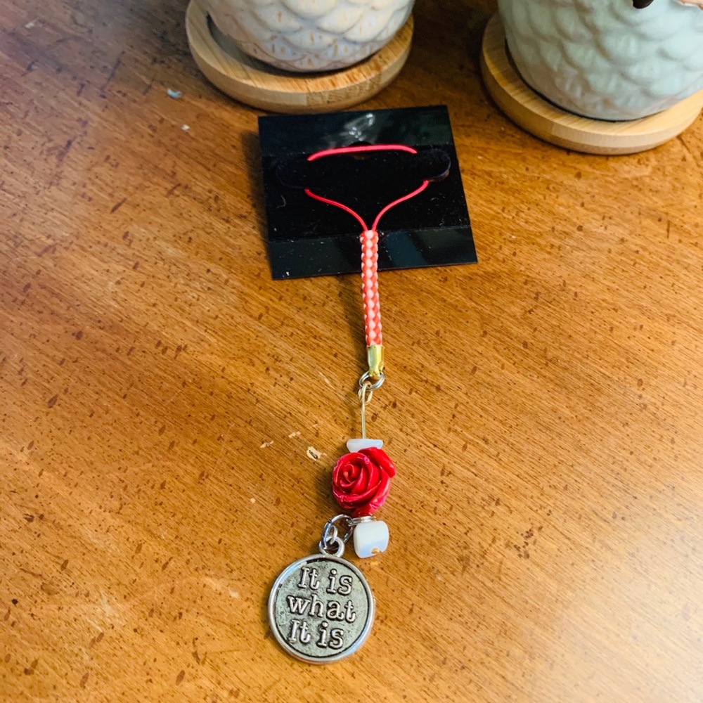 NEW “ It is What It is “ Lanyard Key 🔑 chain w Rose custom peacedbyalise